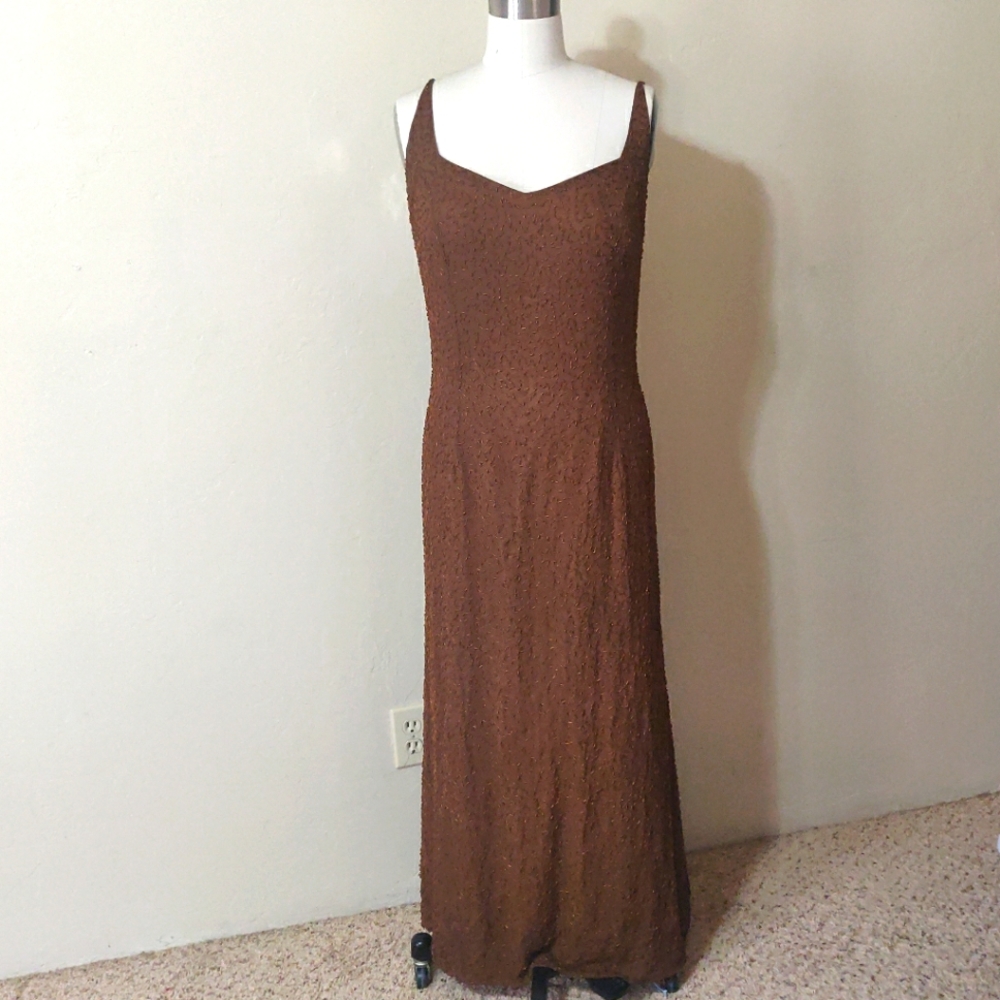 Y2K hand beaded plus size evening gown